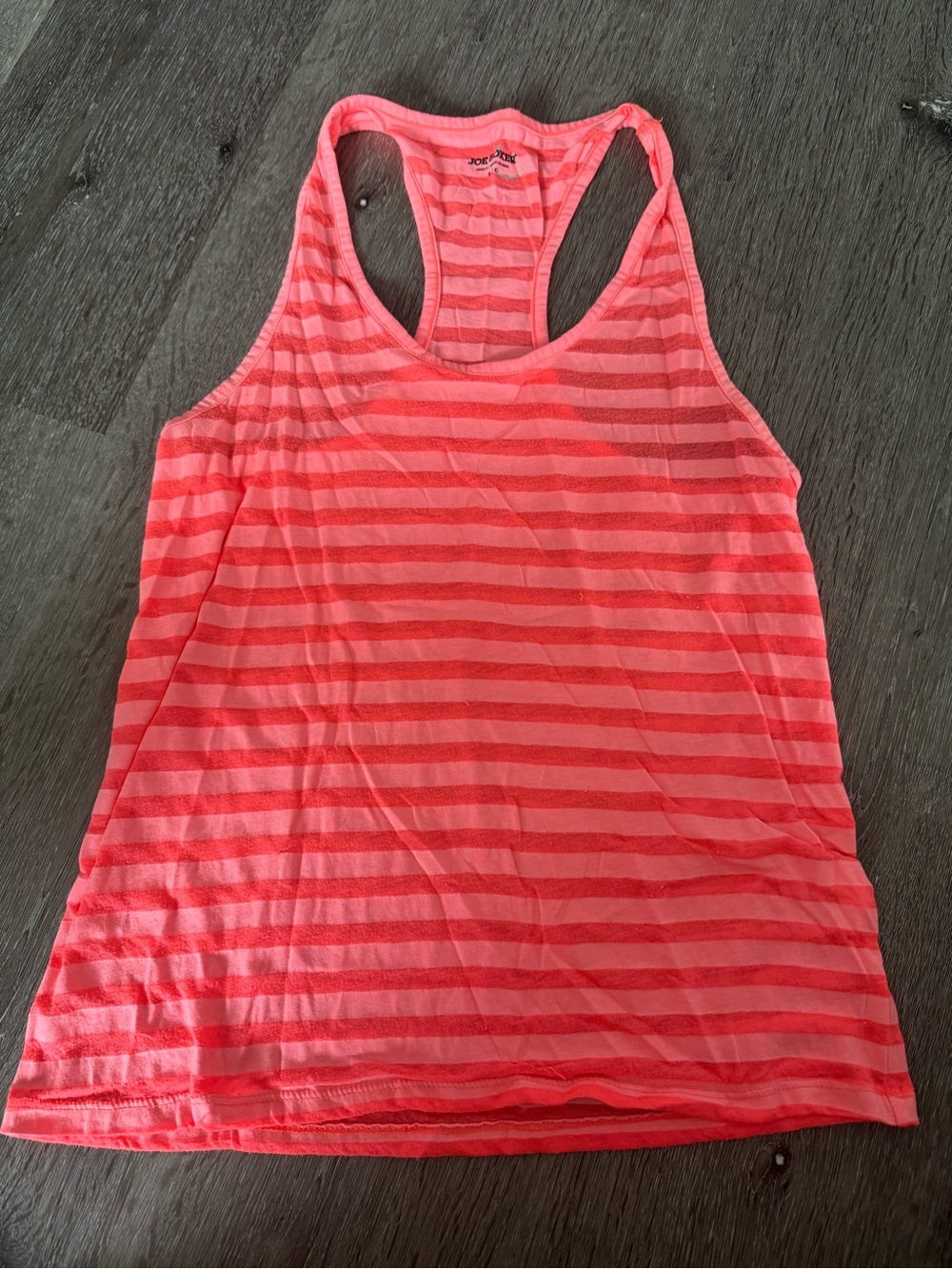 Joe Boxer Striped Racerback Tank Top - Neon Coral Pink (S)